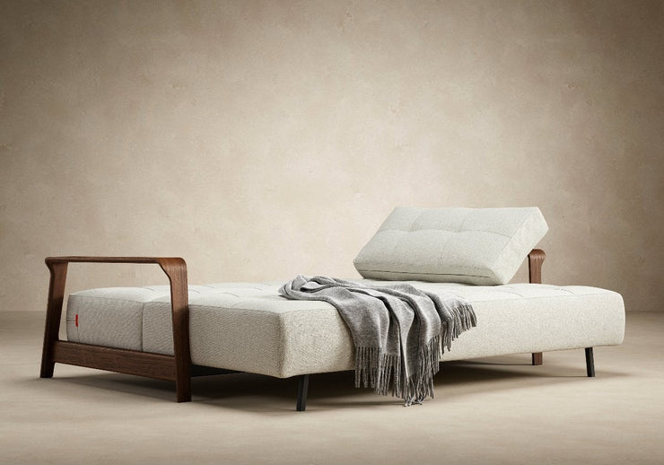 Ran D.E.L Sofa w/Walnut Arms - Queen