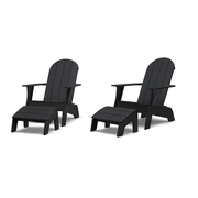 Curved Adirondack Chair and Ottoman Bundle