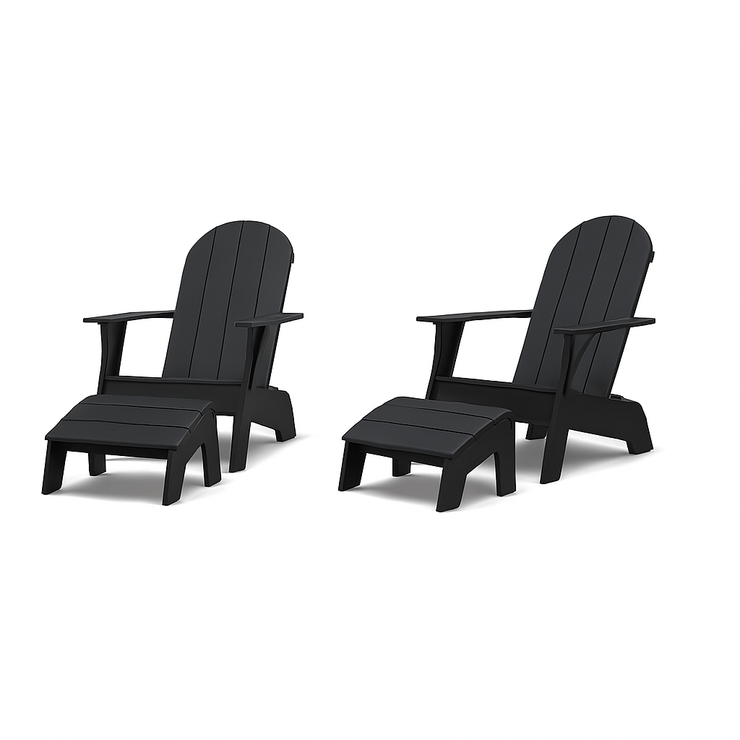Curved Adirondack Chair and Ottoman Bundle