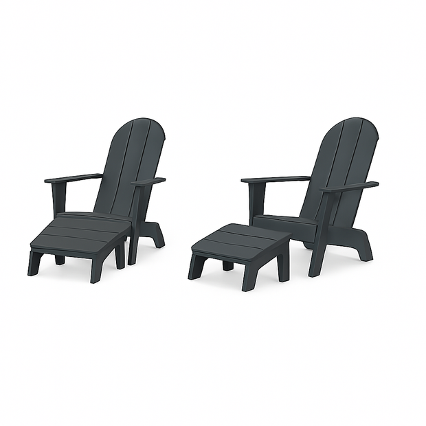 Curved Adirondack Chair and Ottoman Bundle