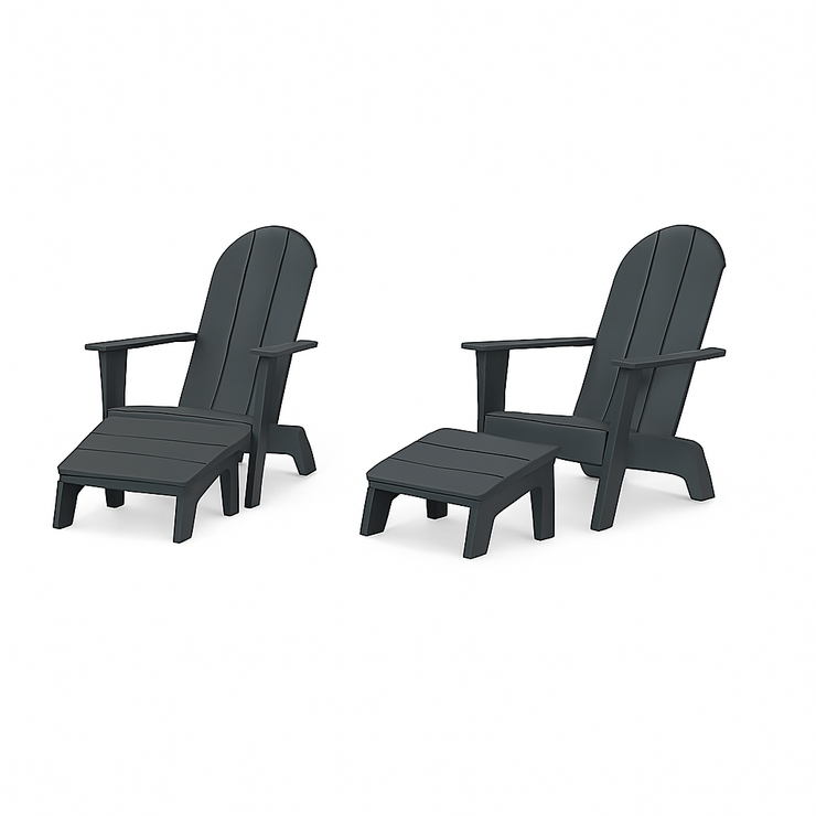 Curved Adirondack Chair and Ottoman Bundle