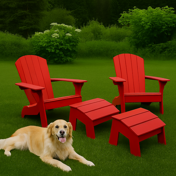 Curved Adirondack Chair and Ottoman Bundle