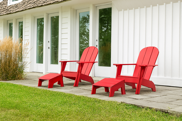 Curved Adirondack Chair and Ottoman Bundle