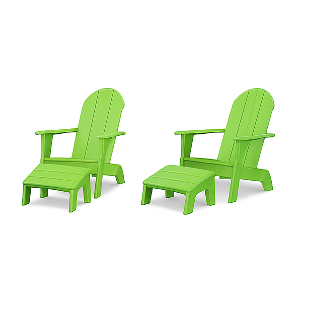 Curved Adirondack Chair and Ottoman Bundle