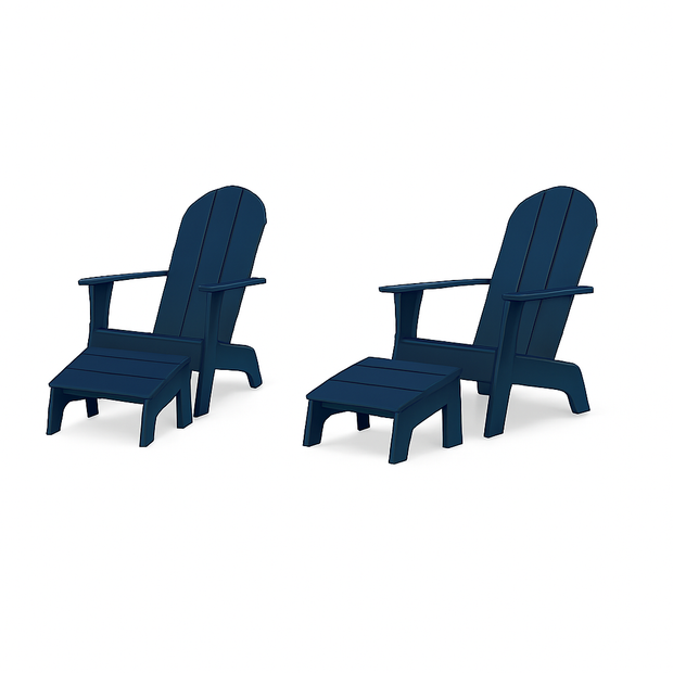 Curved Adirondack Chair and Ottoman Bundle