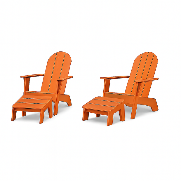 Curved Adirondack Chair and Ottoman Bundle
