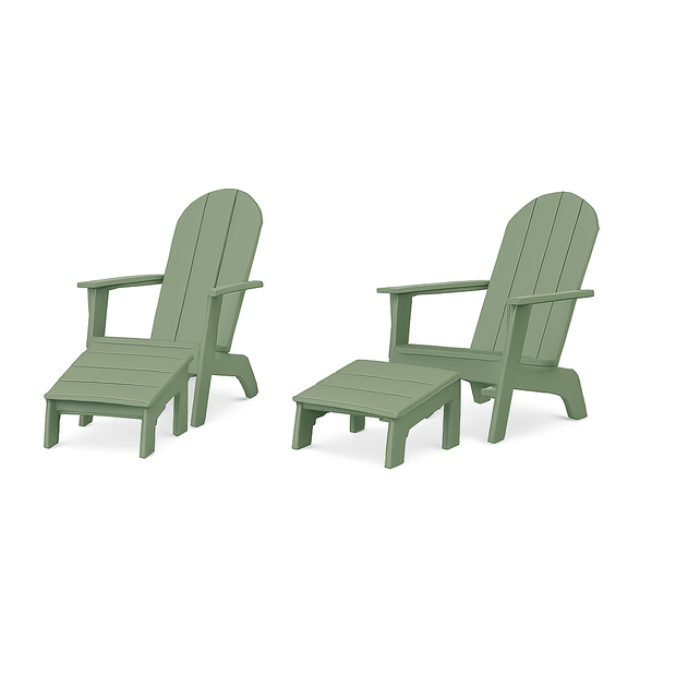 Curved Adirondack Chair and Ottoman Bundle