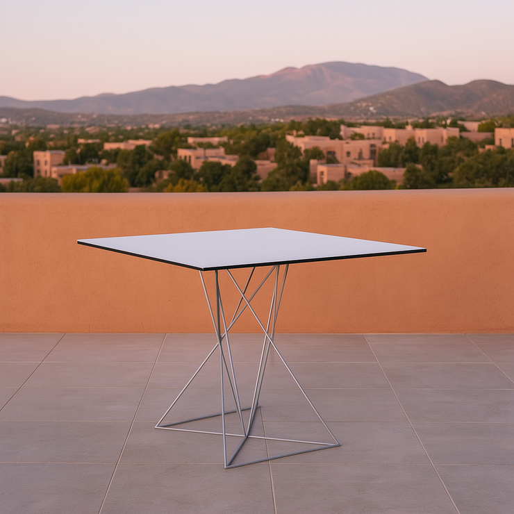 FAZ Square Table - Stainless Steel Base