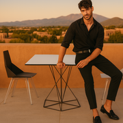 FAZ Square Table - Stainless Steel Base