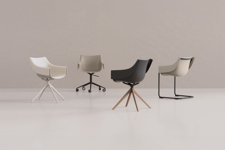Manta Swivel Caster Armchair - Set of Two
