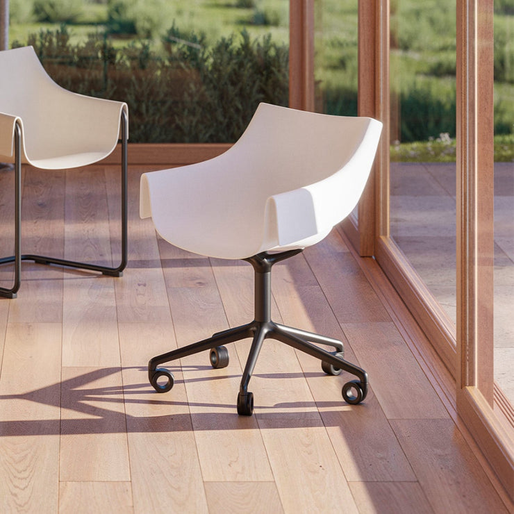 Manta Swivel Caster Armchair - Set of Two