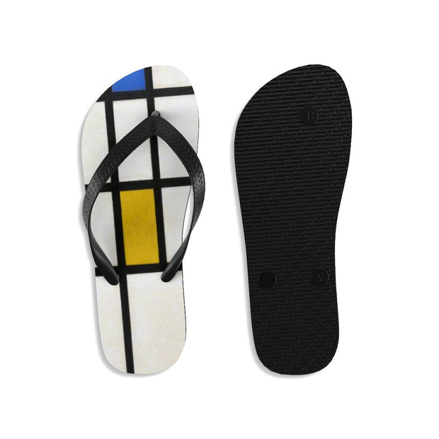 Mondrian Unisex Flip-Flops - Molecule Design-Online 