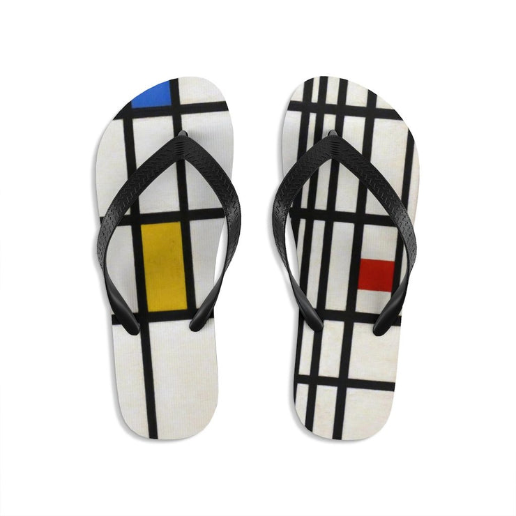 Mondrian Unisex Flip-Flops - Molecule Design-Online 