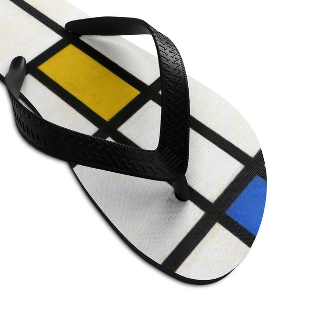 Mondrian Unisex Flip-Flops - Molecule Design-Online 