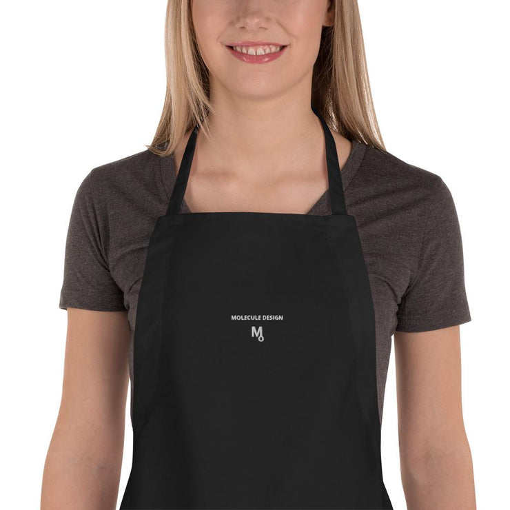 Molecule Design Embroidered Apron / Blk - Molecule Design-Online 