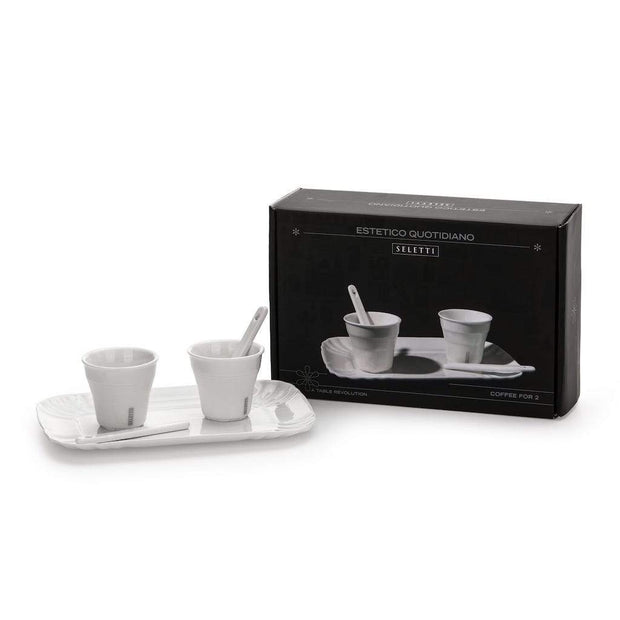 Estetico Quotidiano 2 Coffee Cups, Tray & 2 Stirrers Set - Molecule Design-Online 