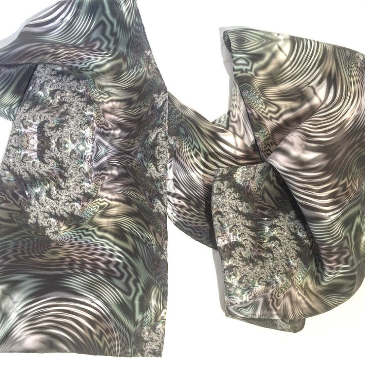 Silk Crepe de Chine Scarf - Molecule Design-Online 