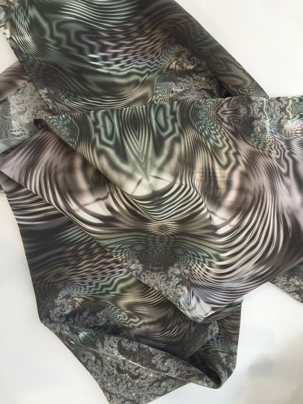 Silk Crepe de Chine Scarf - Molecule Design-Online 