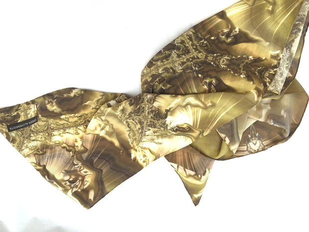 Silk Crepe de Chine Scarf - Molecule Design-Online 