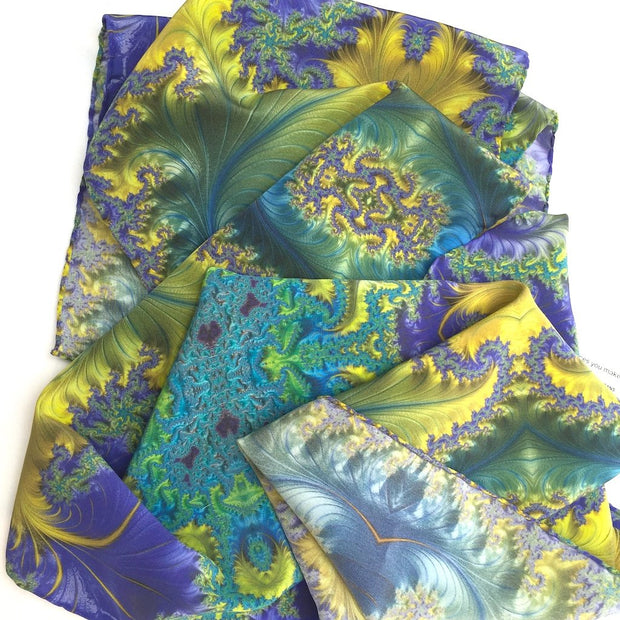Silk Crepe de Chine Scarf - Molecule Design-Online 