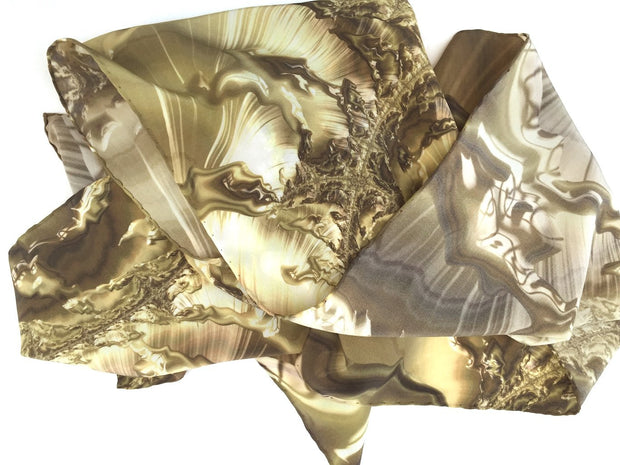 Silk Crepe de Chine Scarf - Molecule Design-Online 