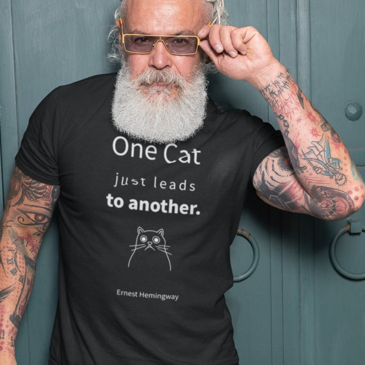 One Cat - Unisex recycled t-shirt / Black, Charcoal - Molecule Design-Online 