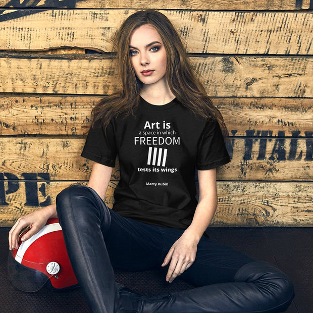 Art Is Freedom - Short-Sleeve Unisex T-Shirt / Blk - Molecule Design-Online 