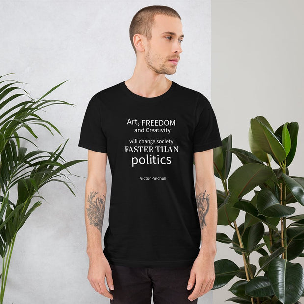 Faster Than - Short-Sleeve Unisex T-Shirt / Blk - Molecule Design-Online 