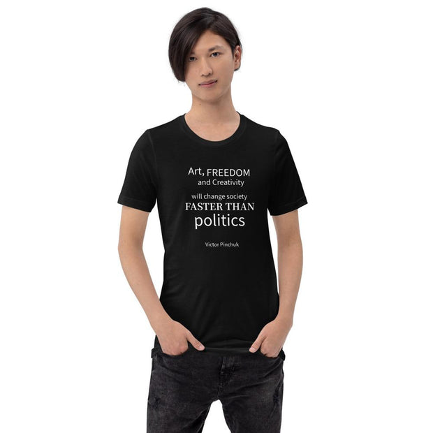 Faster Than - Short-Sleeve Unisex T-Shirt / Blk - Molecule Design-Online 