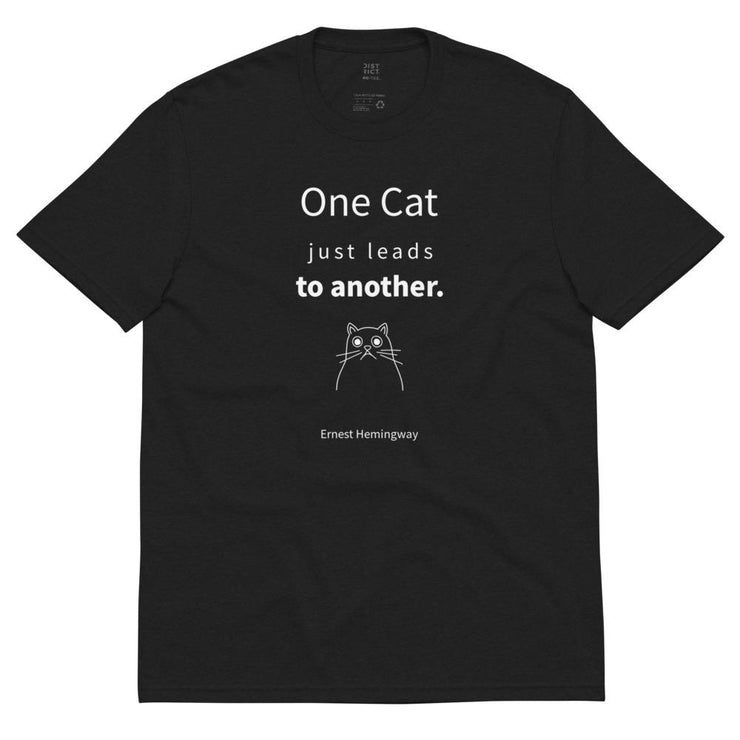 One Cat - Unisex recycled t-shirt / Black, Charcoal - Molecule Design-Online 