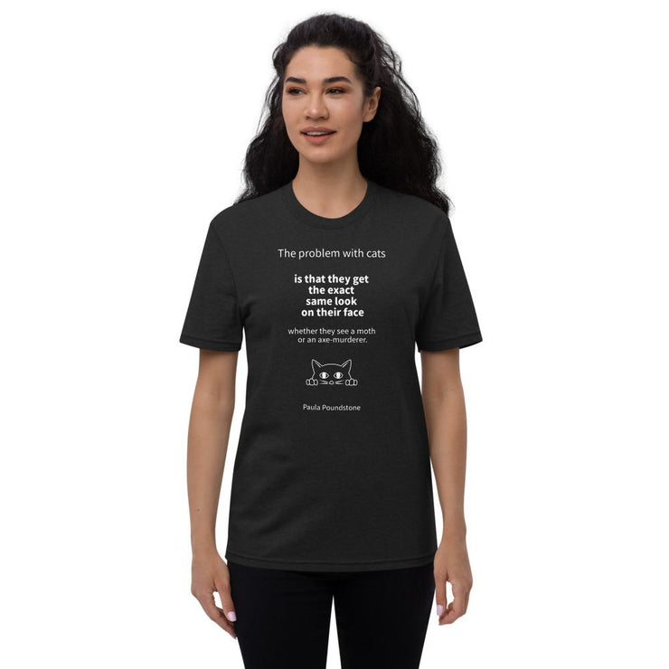 The problem with Cats - Unisex recycled t-shirt / Black, Charcoal - Molecule Design-Online 