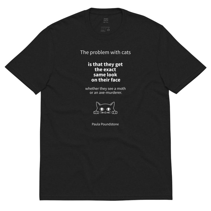 The problem with Cats - Unisex recycled t-shirt / Black, Charcoal - Molecule Design-Online 