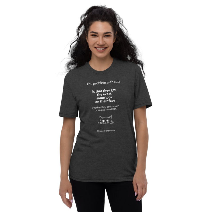 The problem with Cats - Unisex recycled t-shirt / Black, Charcoal - Molecule Design-Online 