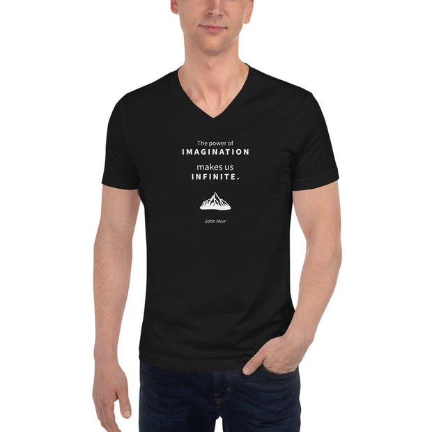 Infinite - Unisex Short Sleeve V-Neck T-Shirt / Blk - Molecule Design-Online 