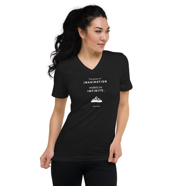 Infinite - Unisex Short Sleeve V-Neck T-Shirt / Blk - Molecule Design-Online 