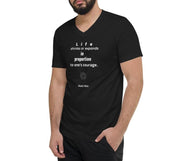In Proportion - Unisex Short Sleeve V-Neck T-Shirt / Blk - Molecule Design-Online 