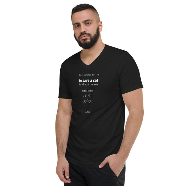 A Citizen - Unisex Short Sleeve V-Neck T-Shirt / Blk - Molecule Design-Online 