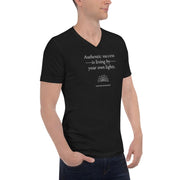 Lights - Unisex Short Sleeve V-Neck T-Shirt / Blk - Molecule Design-Online 