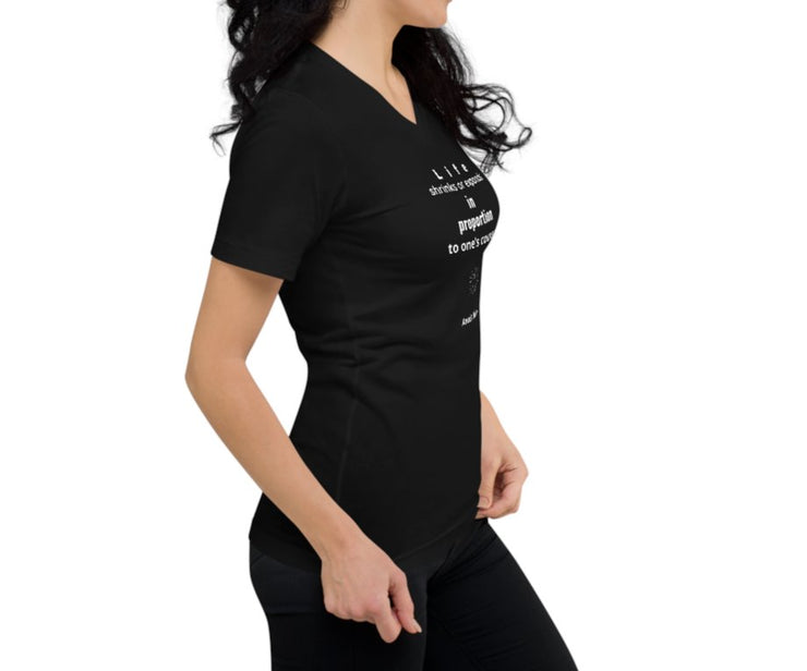 In Proportion - Unisex Short Sleeve V-Neck T-Shirt / Blk - Molecule Design-Online 