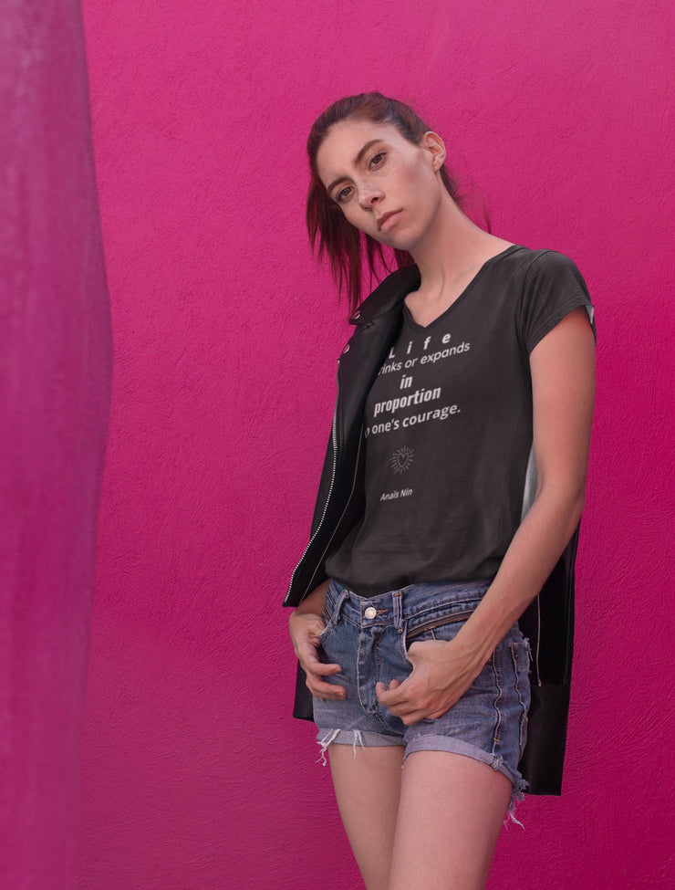 In Proportion - Unisex Short Sleeve V-Neck T-Shirt / Blk - Molecule Design-Online 