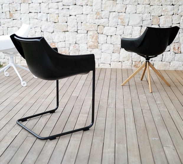 Manta Collection -  Wooden Swivel Armchair - Molecule Design-Online 